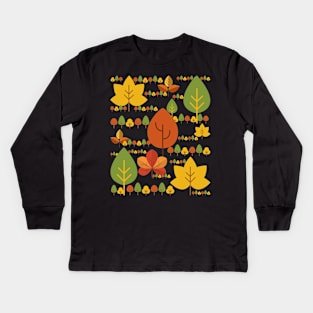 colorful leaves Kids Long Sleeve T-Shirt